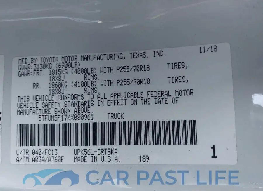 5TFUM5F17KX080961# 9