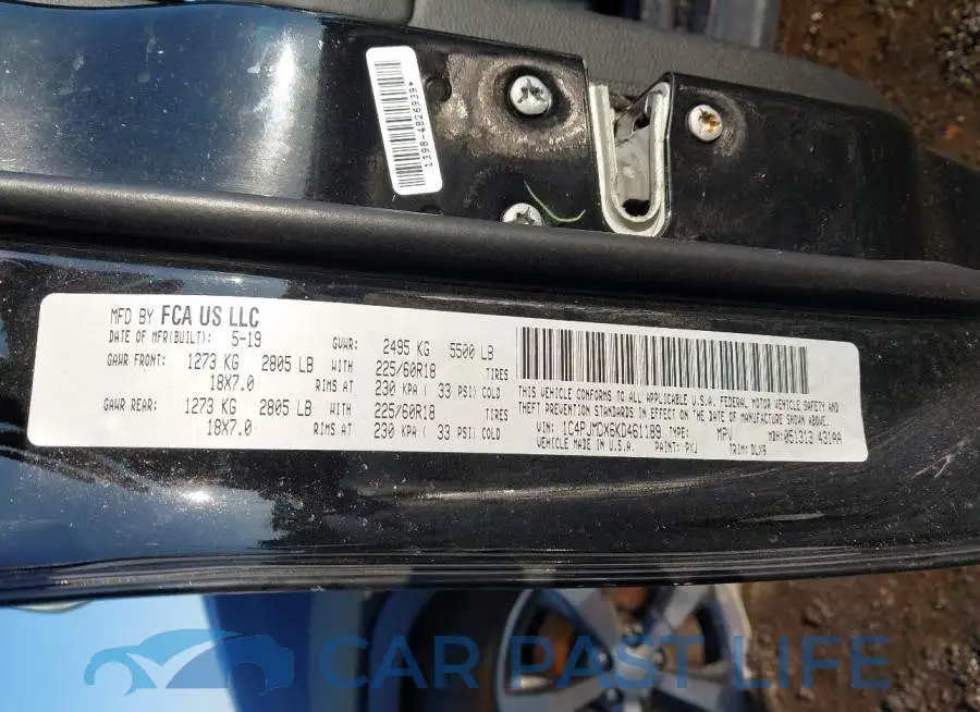 1C4PJMDX6KD461189# 9