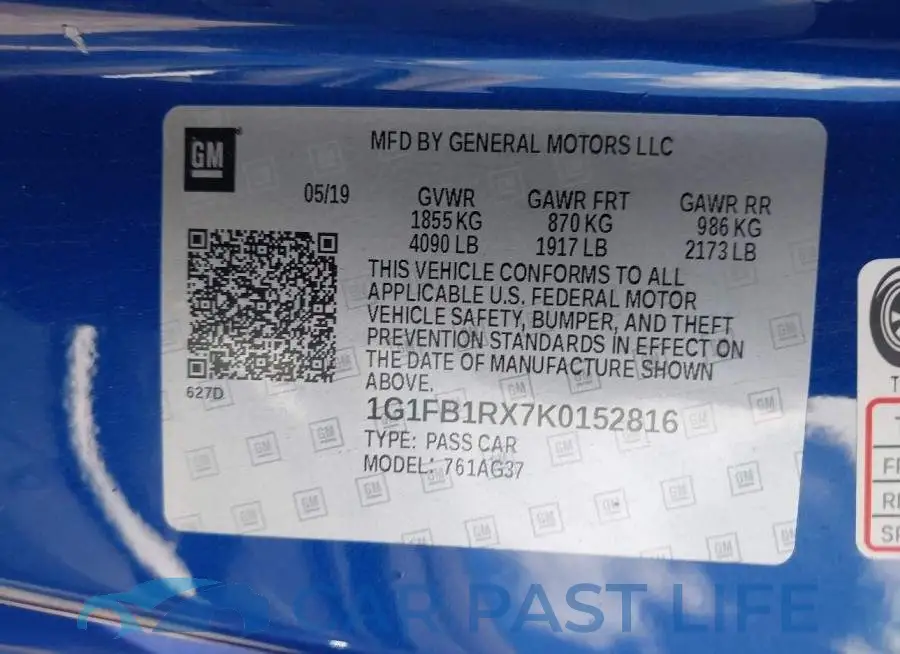 1G1FB1RX7K0152816# 9