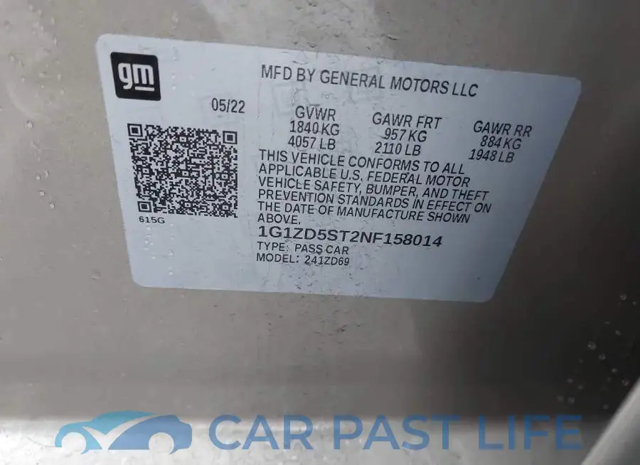 1G1ZD5ST2NF158014# 9