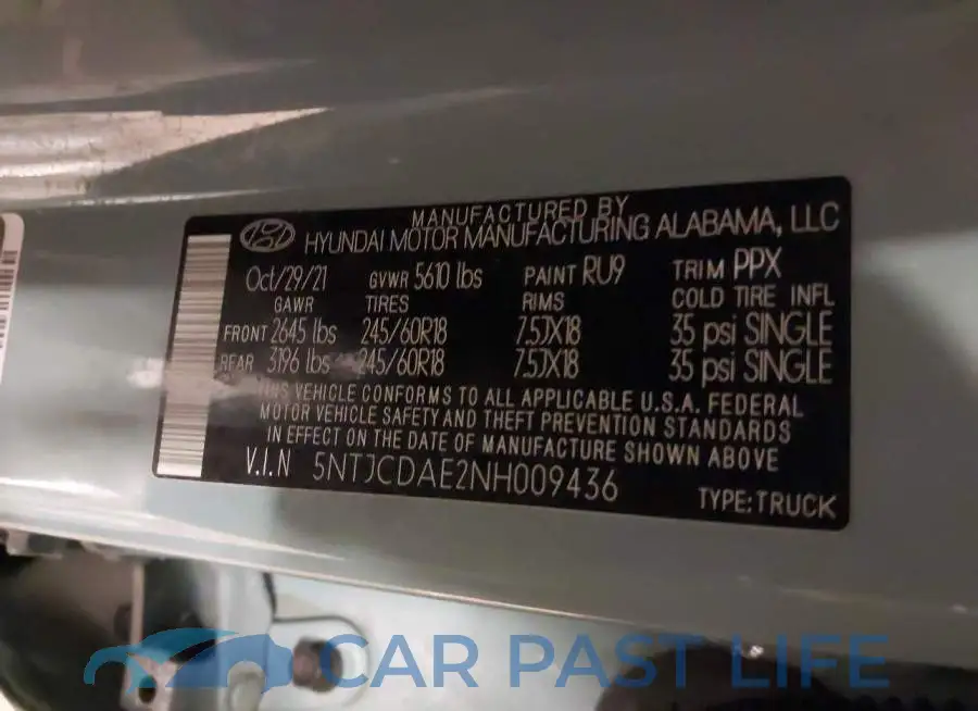 5NTJCDAE2NH009436# 9