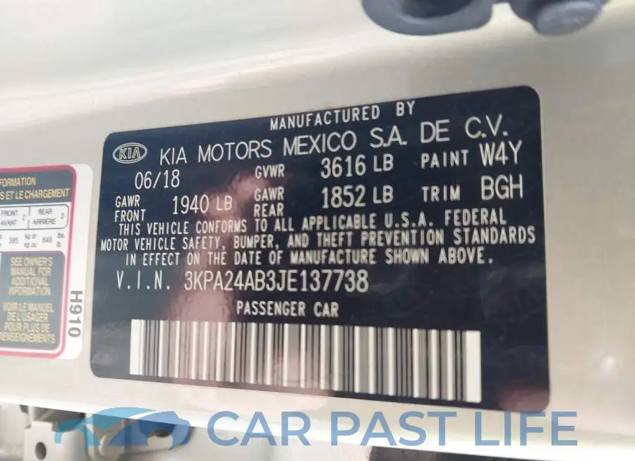3KPA24AB3JE137738# 9