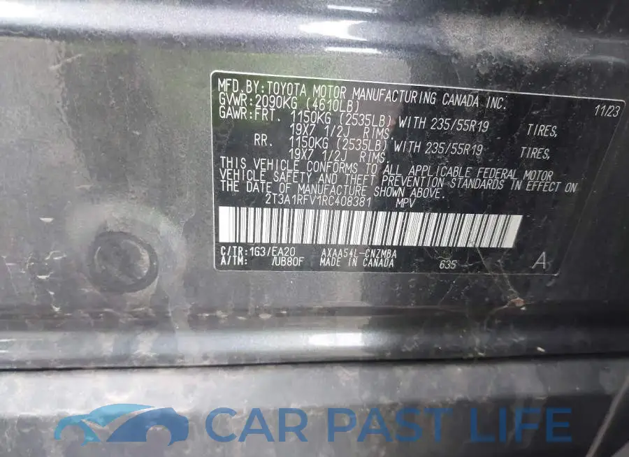 2T3A1RFV1RC408381# 9
