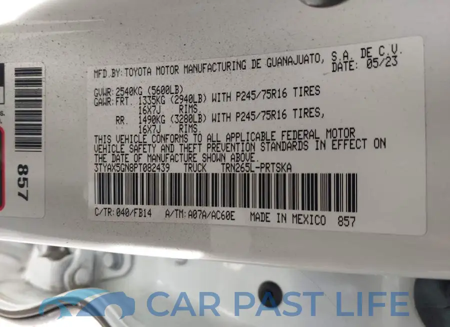 3TYAX5GN8PT082439# 9