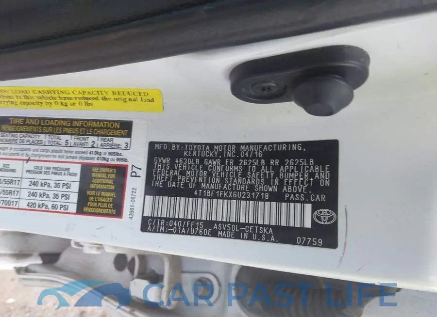 4T1BF1FKXGU231718# 9