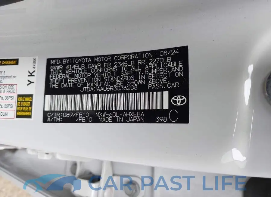 JTDACAAU6R3036208# 9