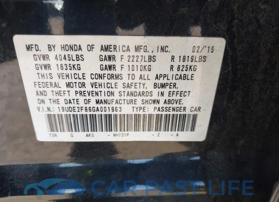 19UDE2F86GA001963# 9