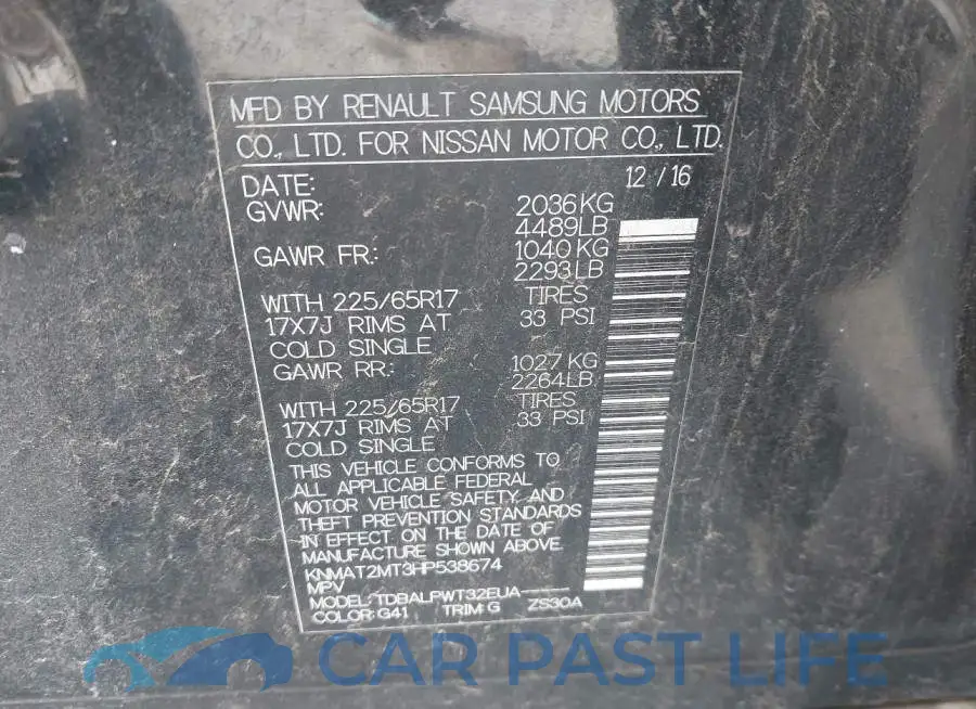 KNMAT2MT3HP538674# 9