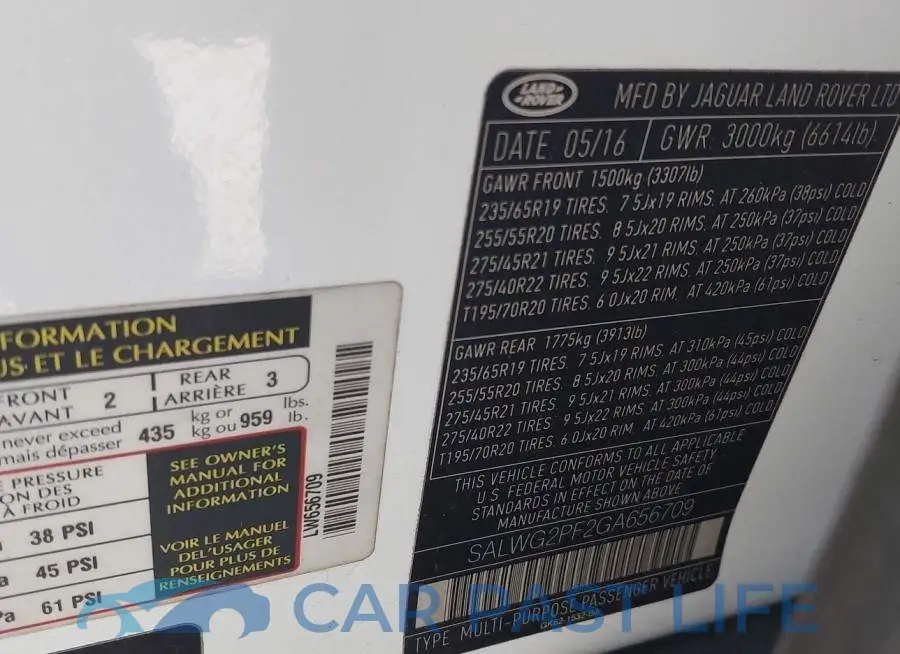 SALWG2PF2GA656709# 9