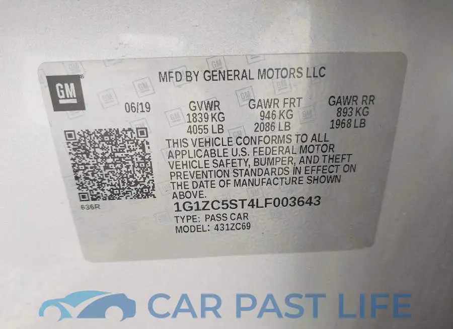 1G1ZC5ST4LF003643# 9