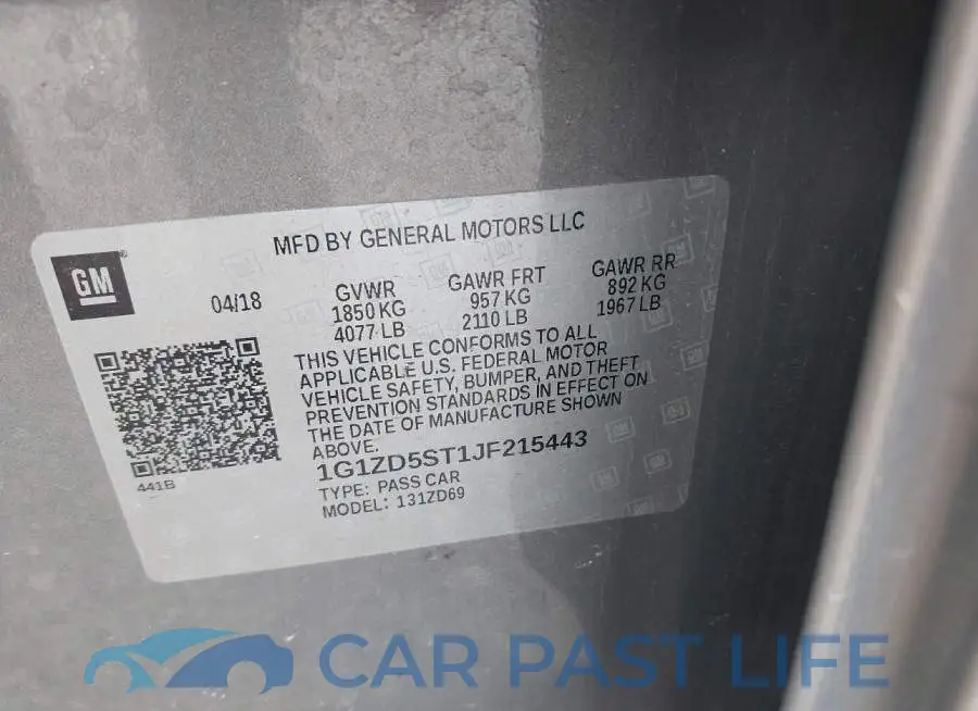 1G1ZD5ST1JF215443# 9