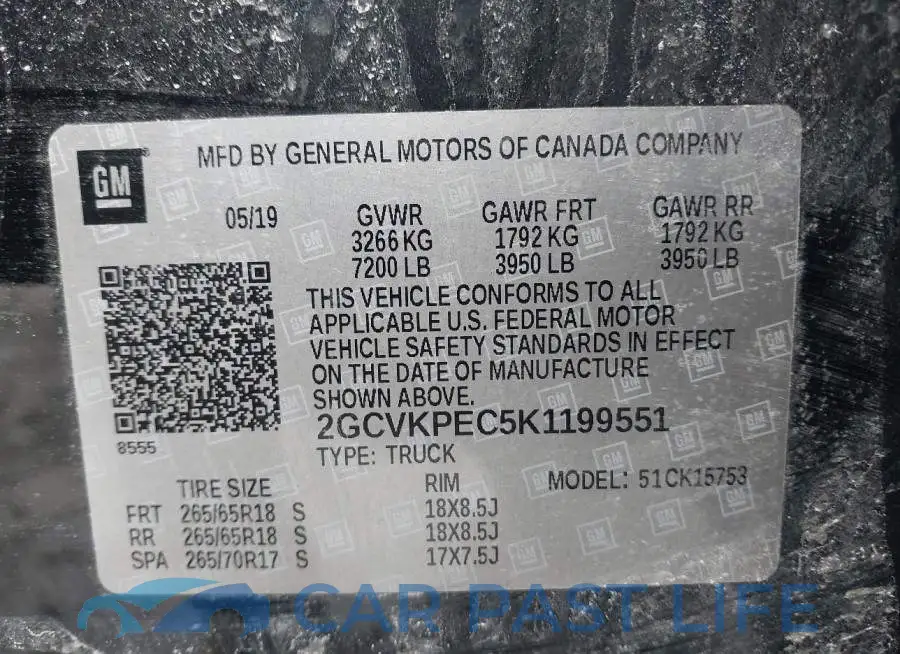 2GCVKPEC5K1199551# 9