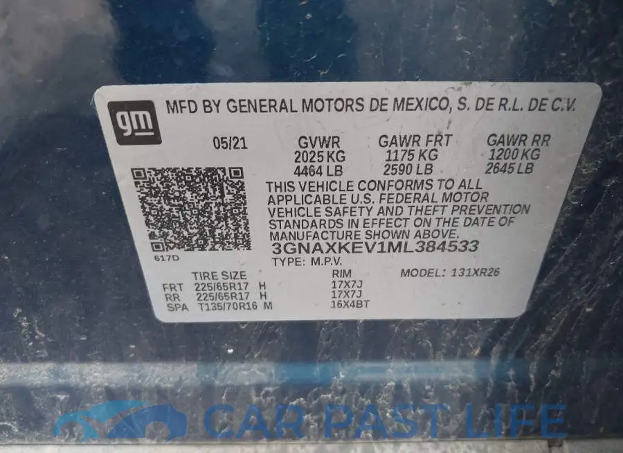 3GNAXKEV1ML384533# 9