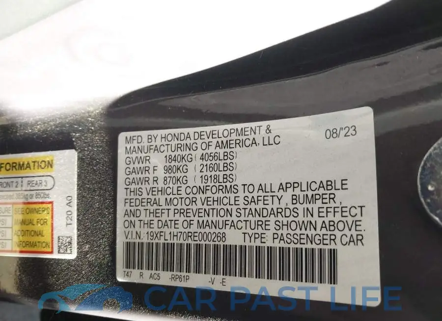 19XFL1H70RE000268# 9