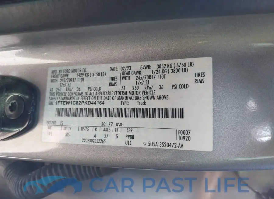 1FTEW1C82PKD44164# 9