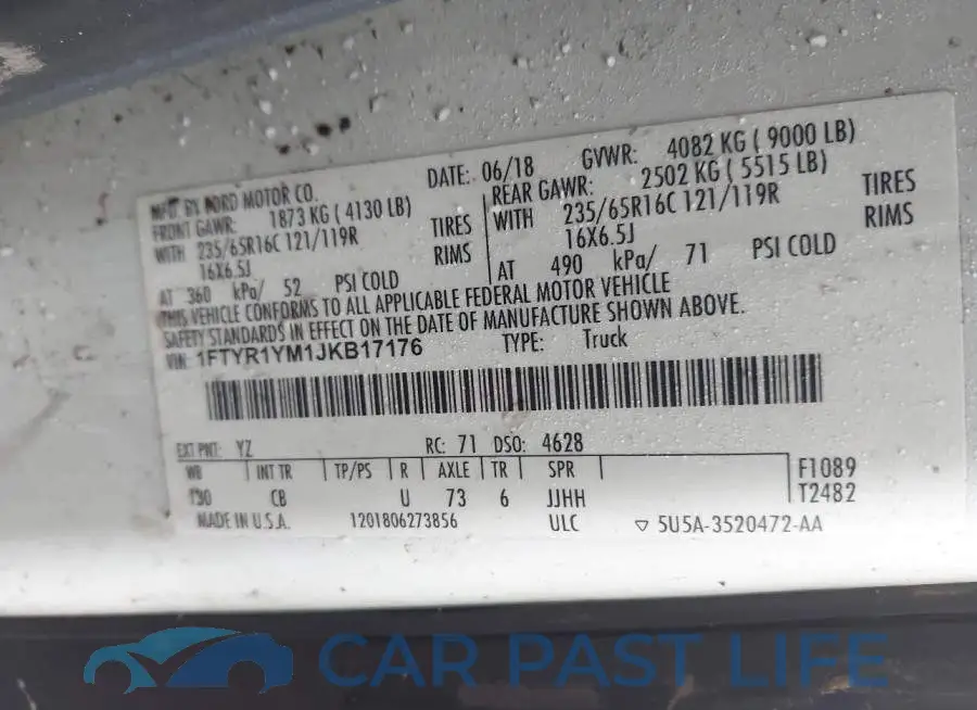 1FTYR1YM1JKB17176# 9