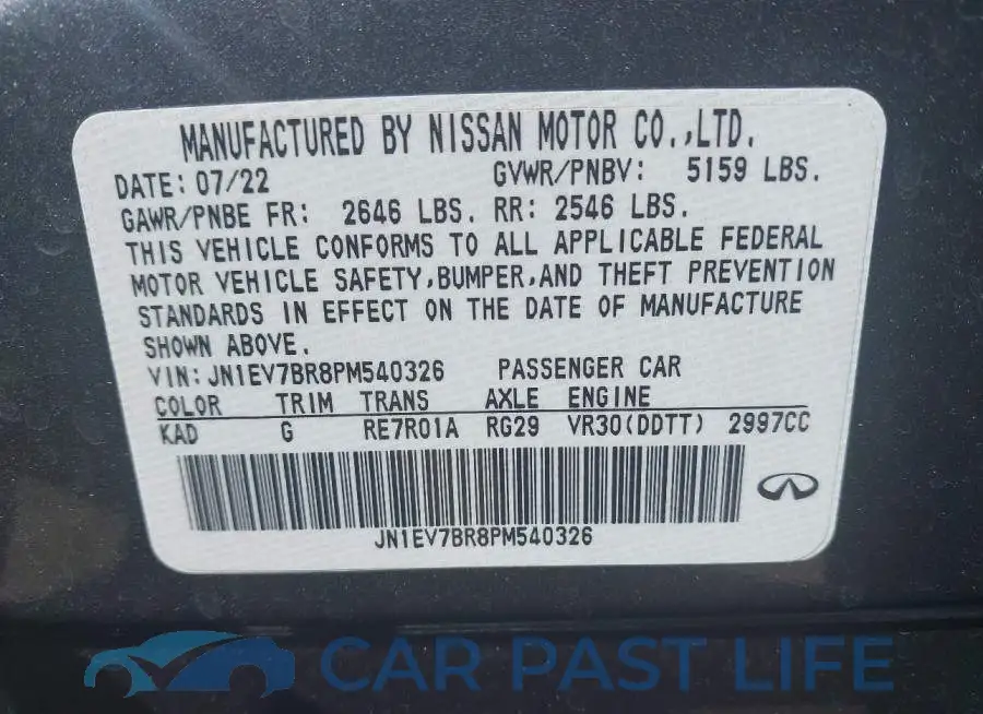JN1EV7BR8PM540326# 9