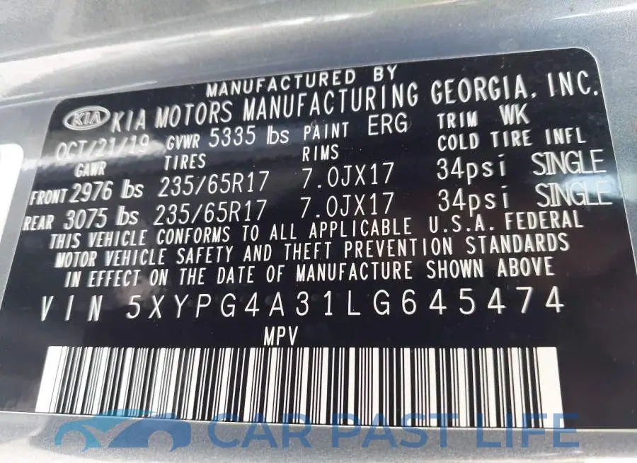 5XYPG4A31LG645474# 9