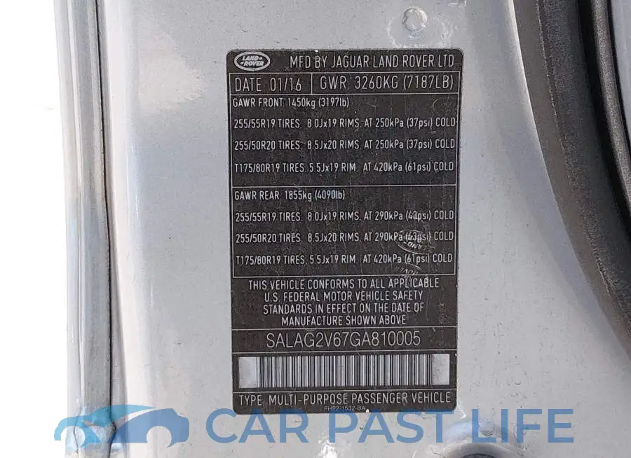 SALAG2V67GA810005# 7