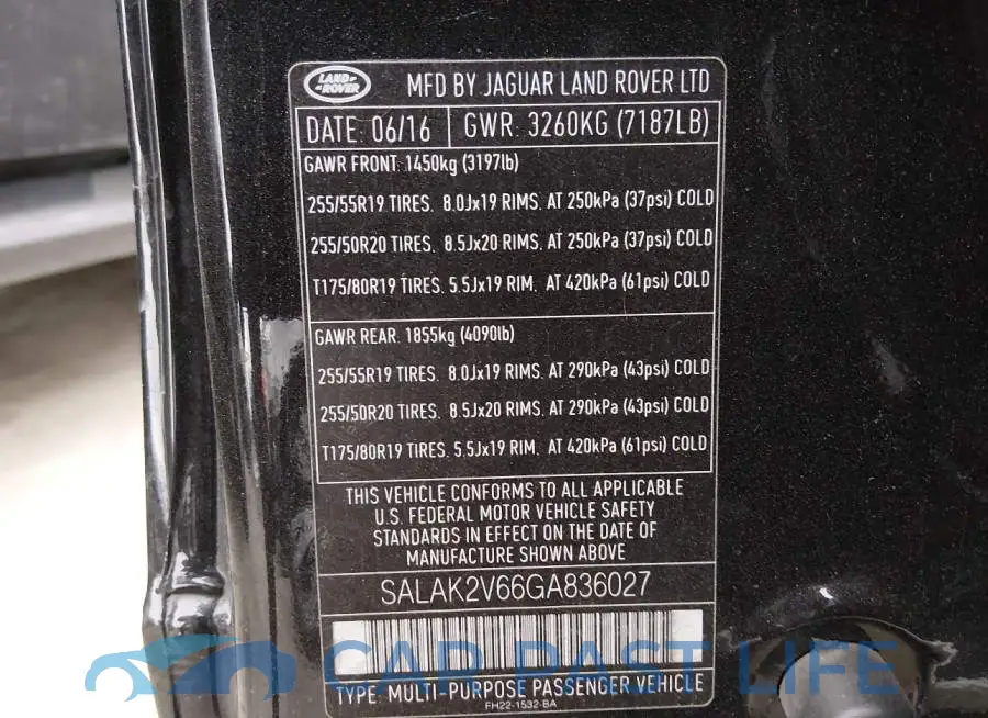SALAK2V66GA836027# 9