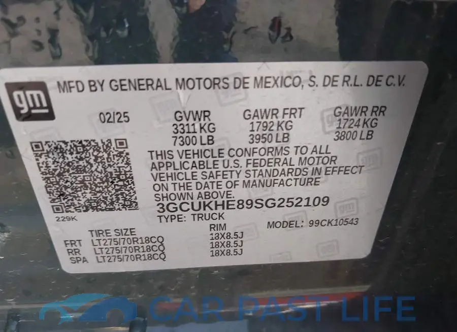 3GCUKHE89SG252109# 9