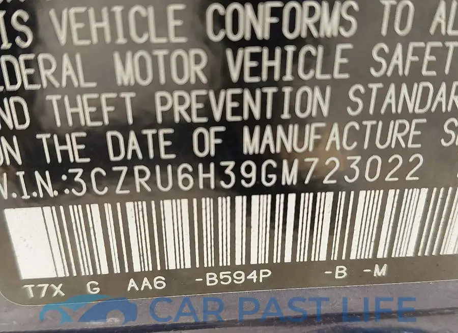 3CZRU6H39GM723022# 9