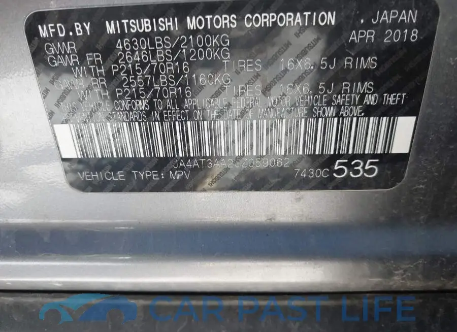 JA4AT3AA2JZ059062# 9