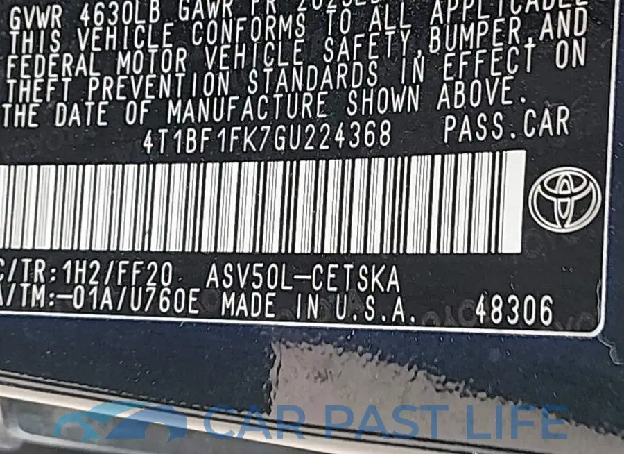 4T1BF1FK7GU224368# 9