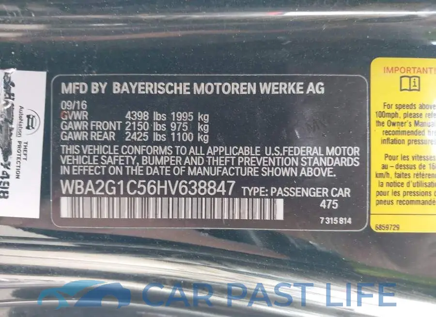 WBA2G1C56HV638847# 9