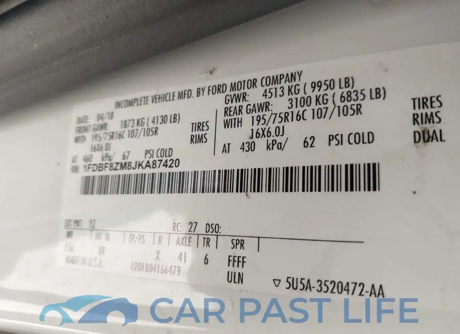 1FDBF8ZM8JKA87420# 9