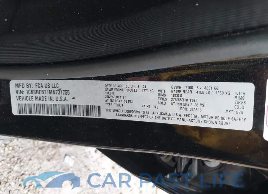 1C6SRFBT1MN731755# 9