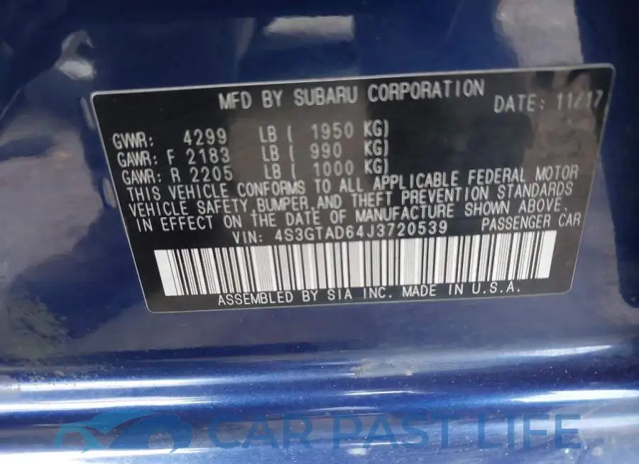 4S3GTAD64J3720539# 9