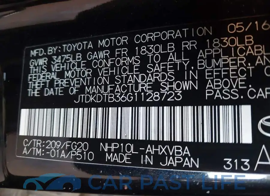 JTDKDTB36G1128723# 9