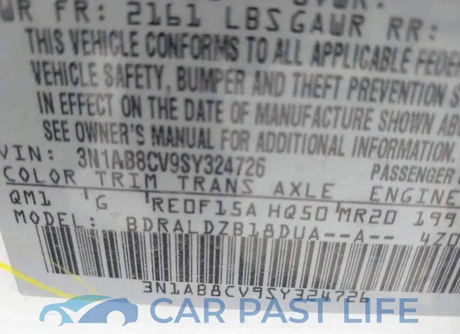 3N1AB8CV9SY324726# 9