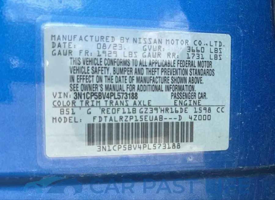3N1CP5BV4PL573188# 9
