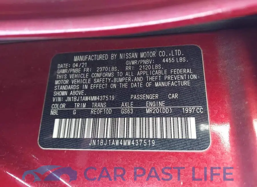 JN1BJ1AW4MW437519# 9