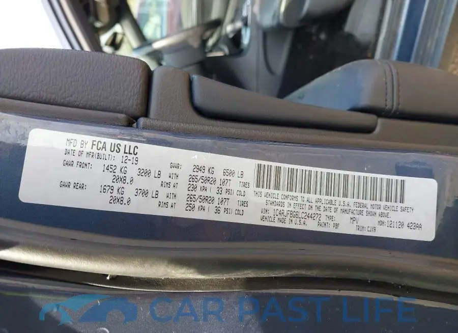 1C4RJFBG6LC244272# 9