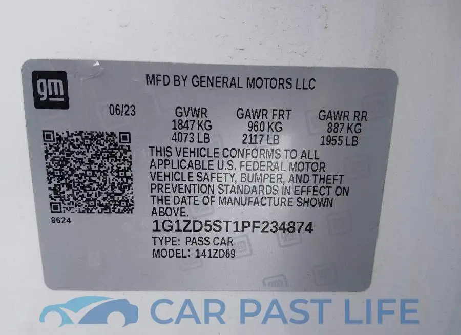 1G1ZD5ST1PF234874# 9