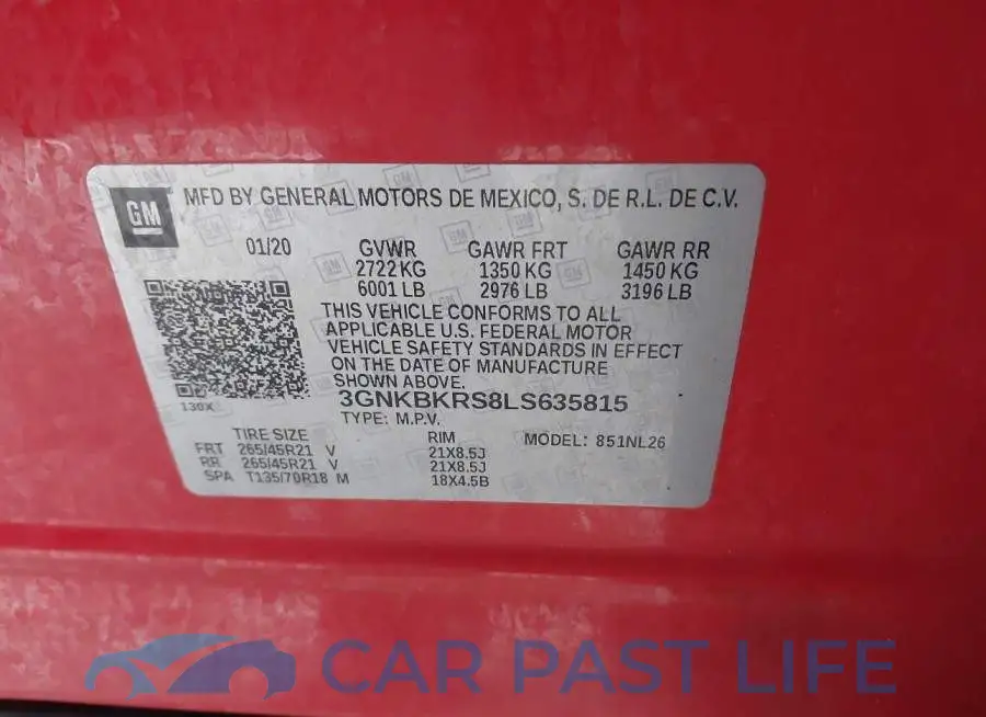 3GNKBKRS8LS635815# 9
