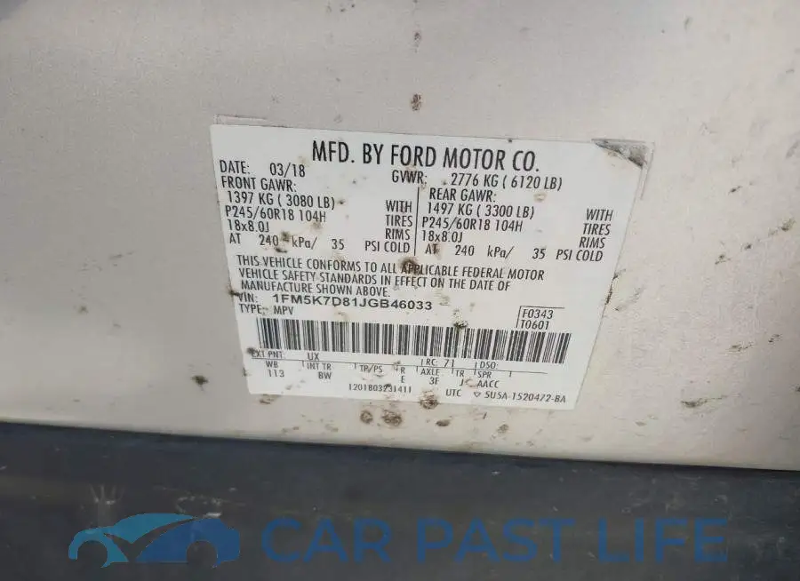 1FM5K7D81JGB46033# 9