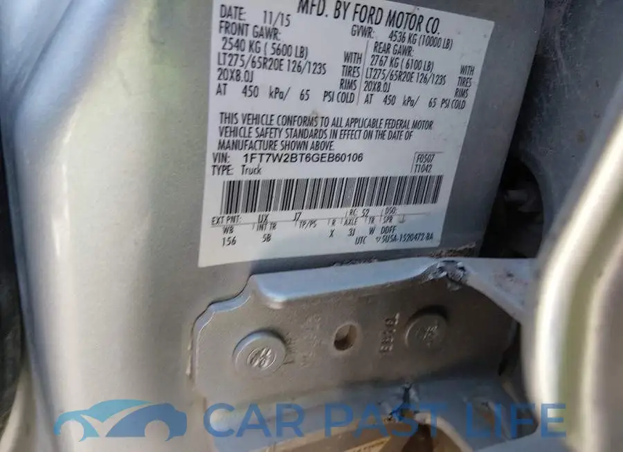 1FT7W2BT6GEB60106# 9