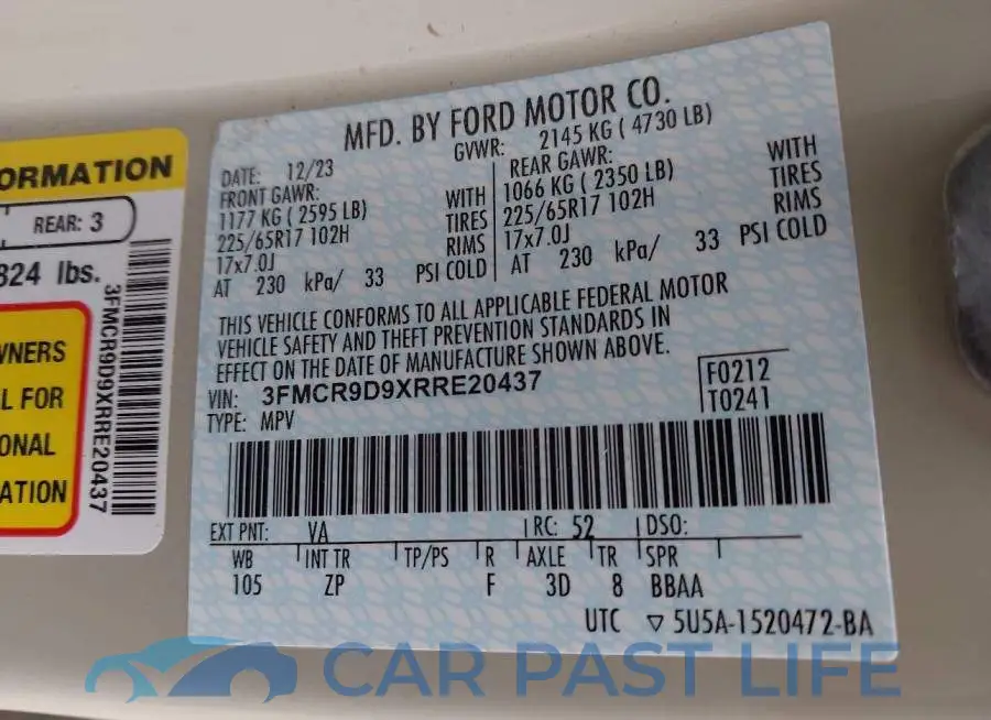 3FMCR9D9XRRE20437# 9