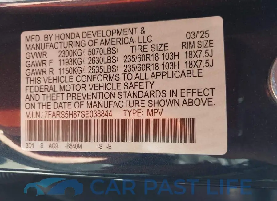 7FARS5H87SE038844# 9