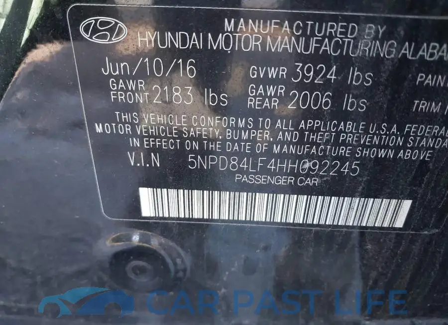 5NPD84LF4HH092245# 9