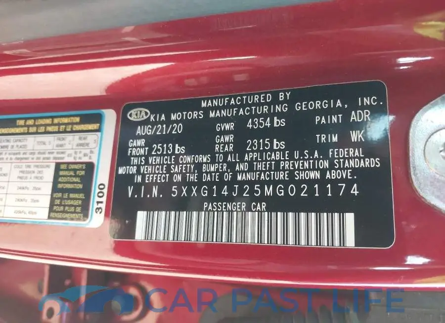 5XXG14J25MG021174# 9