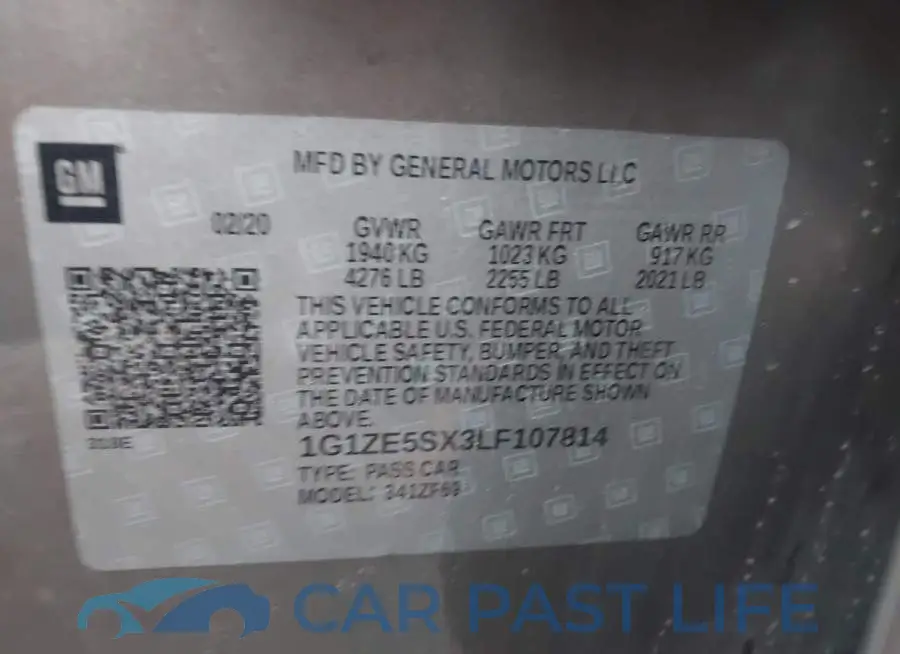 1G1ZE5SX3LF107814# 9