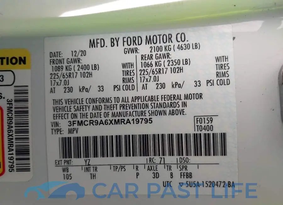 3FMCR9A6XMRA19795# 9