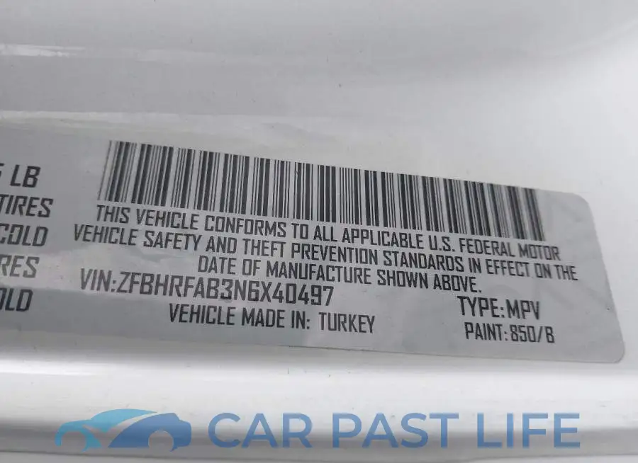 ZFBHRFAB3N6X40497# 9
