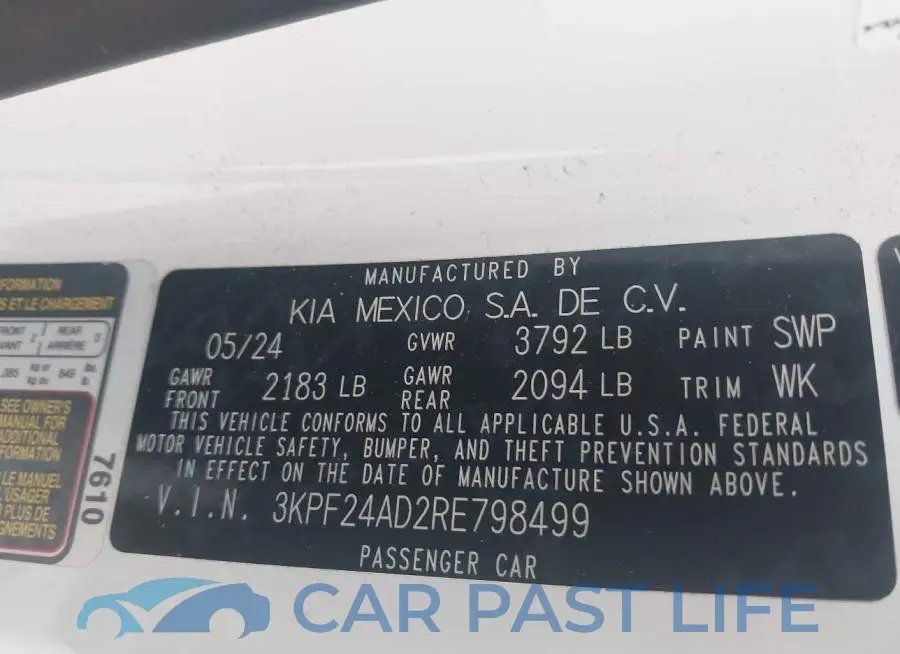 3KPF24AD2RE798499# 9