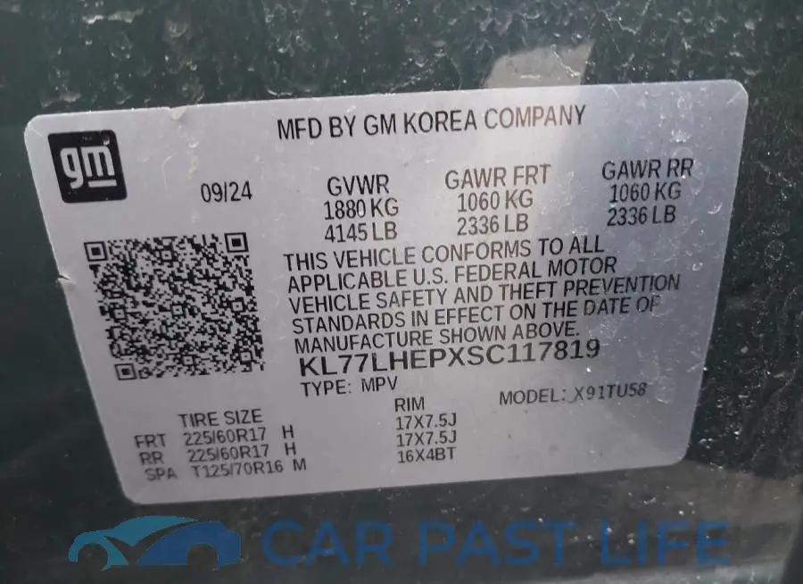 KL77LHEPXSC117819# 9